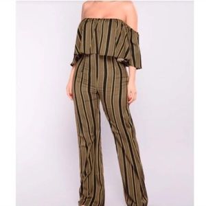 Fashion Nova Stripe Jumpsuit